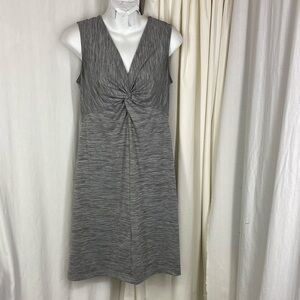 Eddie Bauer S Travex Gray Twist Front Athletic Style Dress Sleeveless